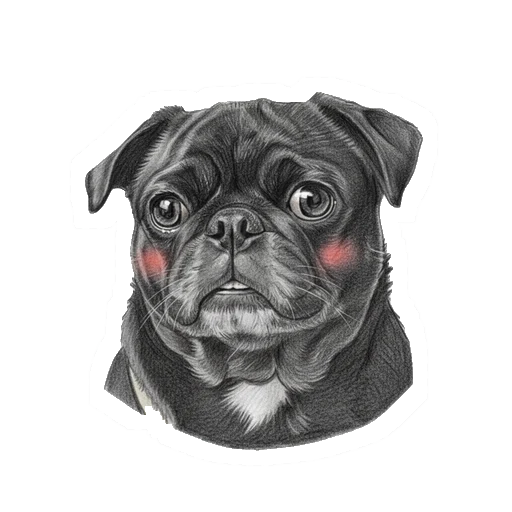 Embarrassed pet sticker in Sketch style